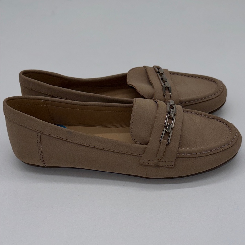 Calvin Klein Tan Loafers With Chain